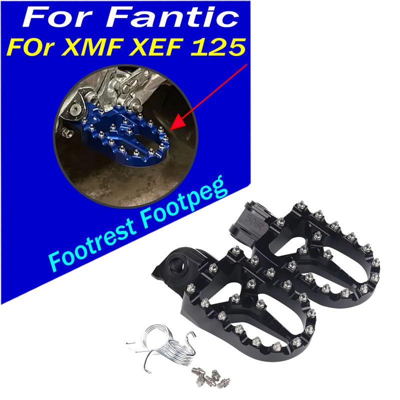 For Fantic XMF XEF 125 X MF X EF Motorcycle Accessories Footrest Footpeg Foot Pegs Rest Foot Pedals Wide Fat Roating Foot Pegs