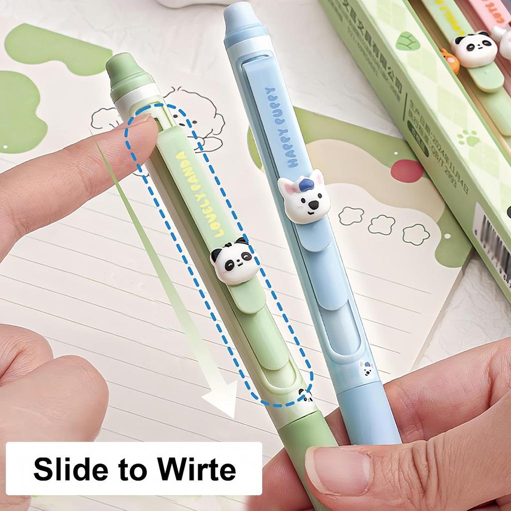 4pcs Erasable Gel Pen Set 0.5mm Black Ink Space Flower Panda Ballpoint Pens for Writing Student School Supplies Kids Gift