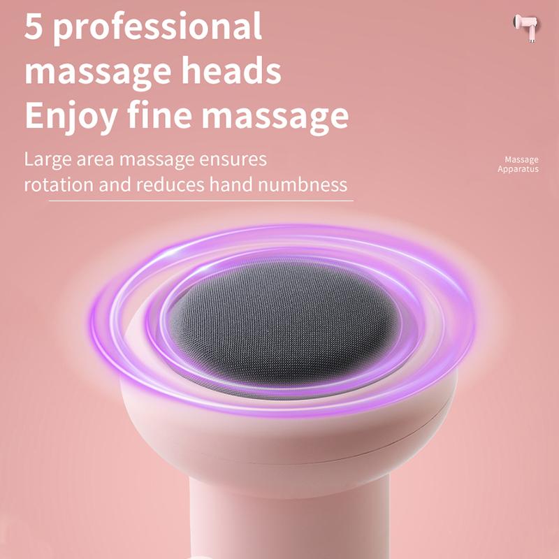 Massage Gun Wireless Charging Fat Pushing Machine Handheld Portable Massage Stick Neck, Waist, Shoulder Kneading Pink White