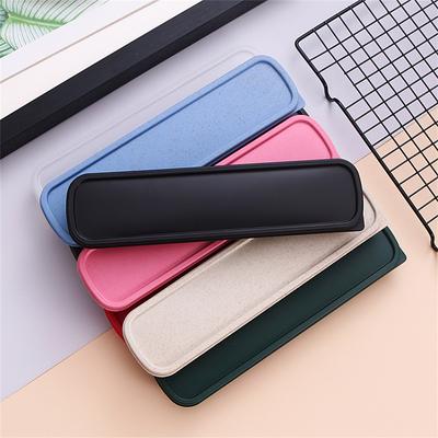 Cutie pentru tacâmuri cu paie de grâu, multicoloră, portabilă, pentru tacâmuri, lingură, furculiță, cutie de depozitare pentru studenți, pentru uz casnic, geantă, instrument de bucătărie