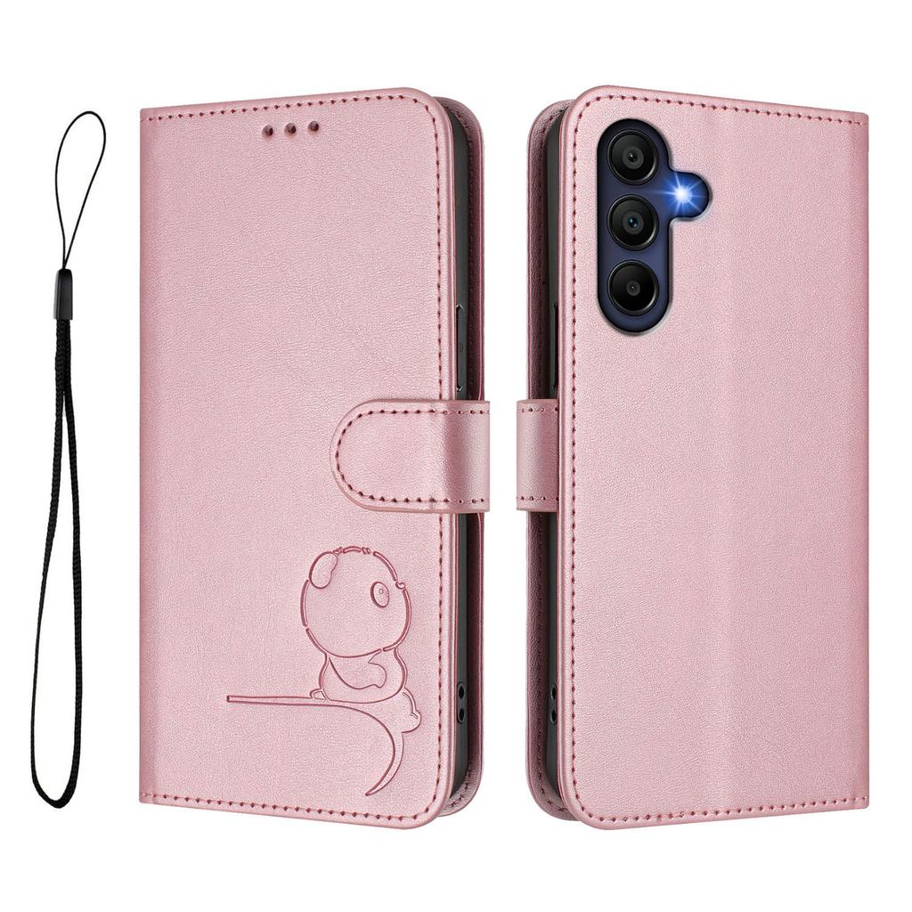Für Samsung Galaxy A16 4G/Galaxy A16 5G Hülle Panda-Aufdruck RFID-Blockierende Geldbörse Leder Handyhülle mit Handschlaufe
