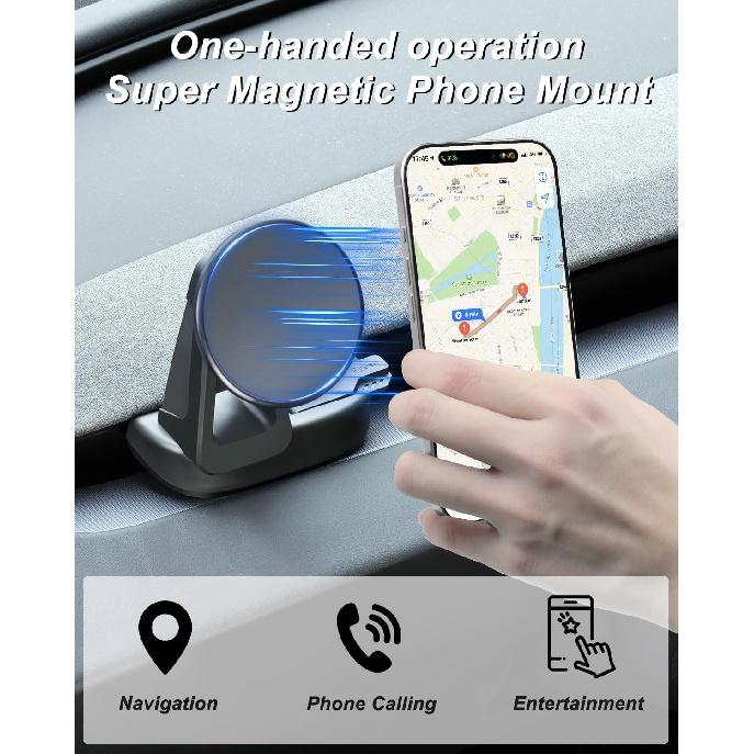 Magnetic Phone Mount ONLY for Tesla Model 3 2024+ Highland & Model Y 2026 Juniper, Vent Clip Phone Holder, NO Charging, Compatible with iPhone 12-17,
