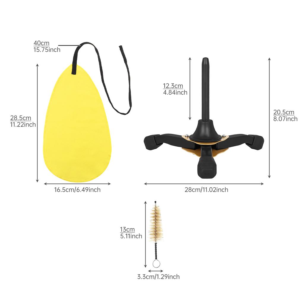 Portable Foldable Heavy Duty Clarinet Flute Stand with Cleaning Kit Detachable Woodwind Holder