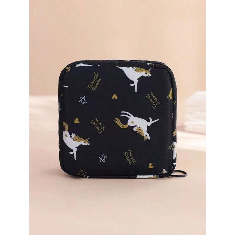 Large Capacity Sanitary Napkin Storage Bag, Cartoon Pattern Sanitary Napkin Storage Bag,  Multi-Purpose Waterproof Storage Bag