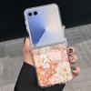 Magnetic Phone Case For Samsung Galaxy Z Flip 7 FE 7 6 5 4 Flip7 Flip6 Flip5 For Magsafe Artistic Flower Painting Clear PC Cover