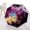 Butterfly and Flower Sparkle Phone CaseUmbrella, Cute Umbrella with Cute Design, Portable 3-Fold Compact Umbrella for Men & Women, Valentine's Day Mot