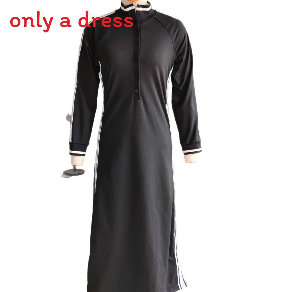Elegant British Style Long Dress With Button Collar For Casual Office Wear