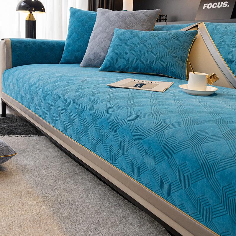 Chenille Fabric Jacquard Sofa Cover for Living Room Non-Slip Nordic Solid Couch Covers Universal Cushion Armrest Backrest Towel