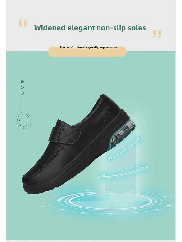 2024 Primăvară Pantofi de lucru pentru femei cu velcro cu pernă de aer, albi pentru asistentă