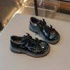 Belted Single Shoes for Girls for Performances, Small Leather Shoes