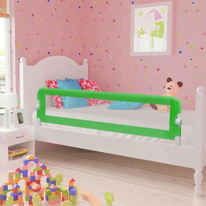 VidaXL Barrière de sécurité de lit d'enfant Vert 120x42 cm Polyester 10168