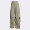 Adidas Womens City Tech Parachute Cargo Pants Loose Fit Woven Strap Beige