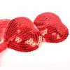 Guillotine Heart Sequin Nipple Pasties with Tassels - Adult Erotic Accessory