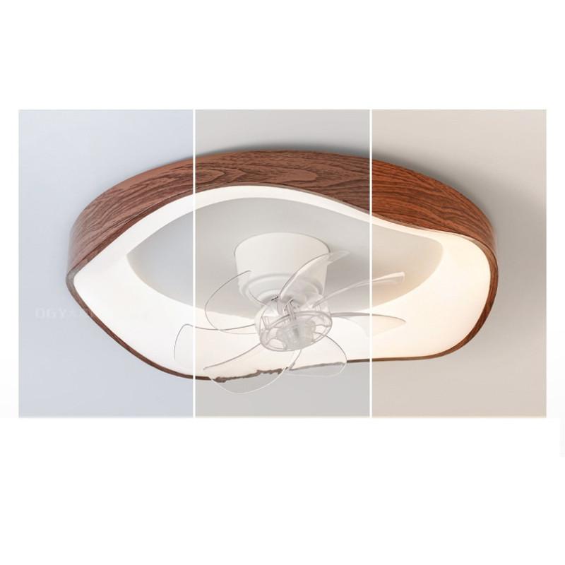 Japanese Style Moving Head Fan Light Simple Retro Bedroom Ceiling Light With Fan 6-speed Adjustable Children's Room Fan Lamp