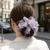 Hair Tie Beads Decor Double Layer Mesh Women Hair Rope Bun Half-Tied Hairstyles Ponytail Holder Hair Accessory