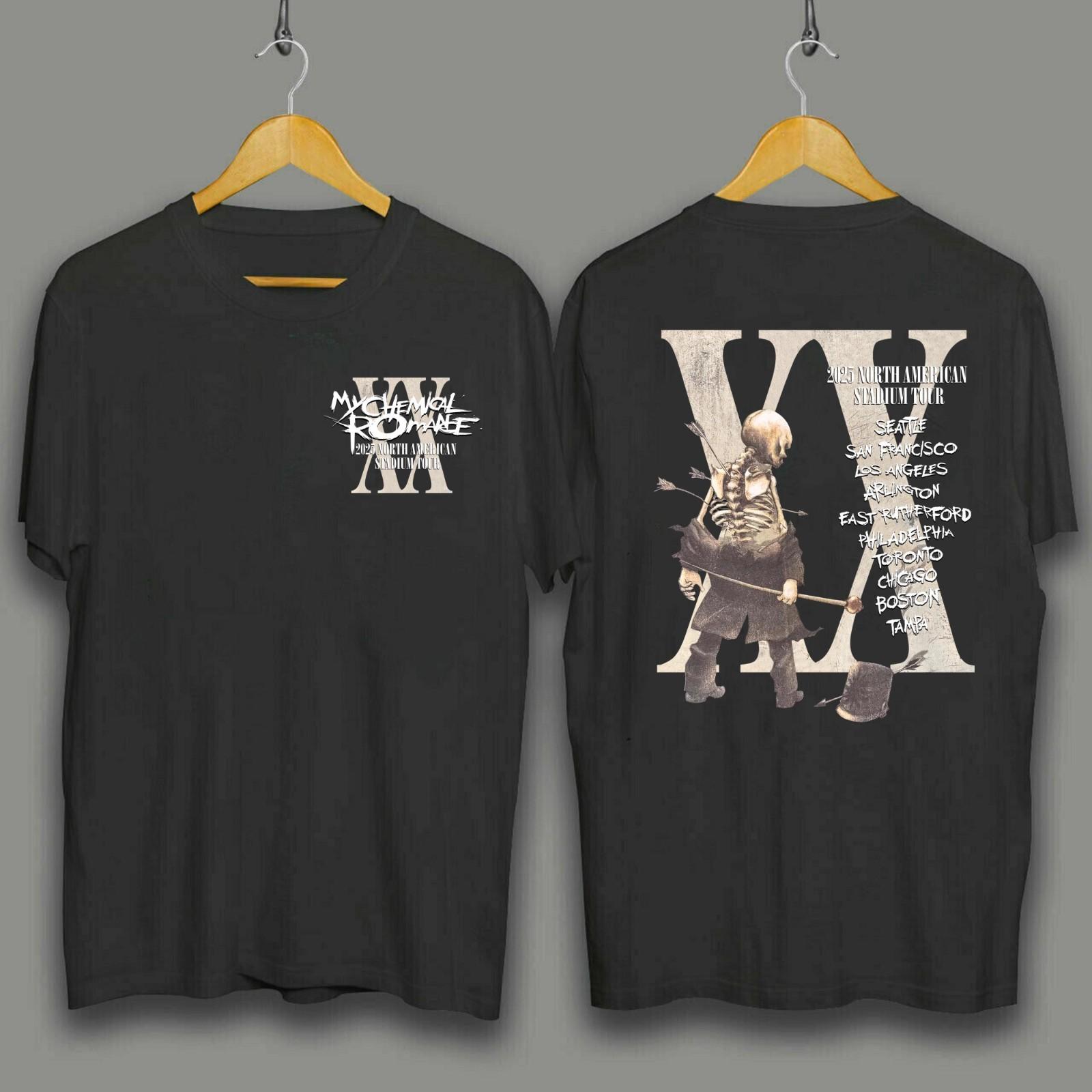 MCR My Chemical Romance 2026 Merch The Black XX Parade reprint T-Shirt Unisex XXXXL