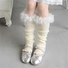 Breathable Cotton Lace Socks for Kids Age 3-13 Years Soft & Comfortable Elastic Leg Warmer with Dot Tulle