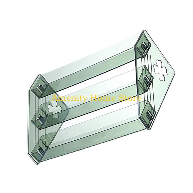 F26C Multi Level Storage Shelf Transparency Organizer with Step Designs Vertical Space Rack Cosmetics Stand