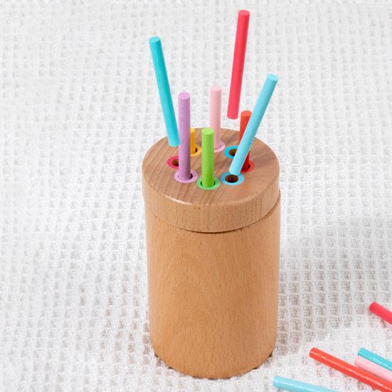 Fargesorteringsleke i tre for småbarn 1-3 år Fargesorteringskopp Montessori læringsleker Pedagogiske sensoriske matchende spill Gutter Jenter