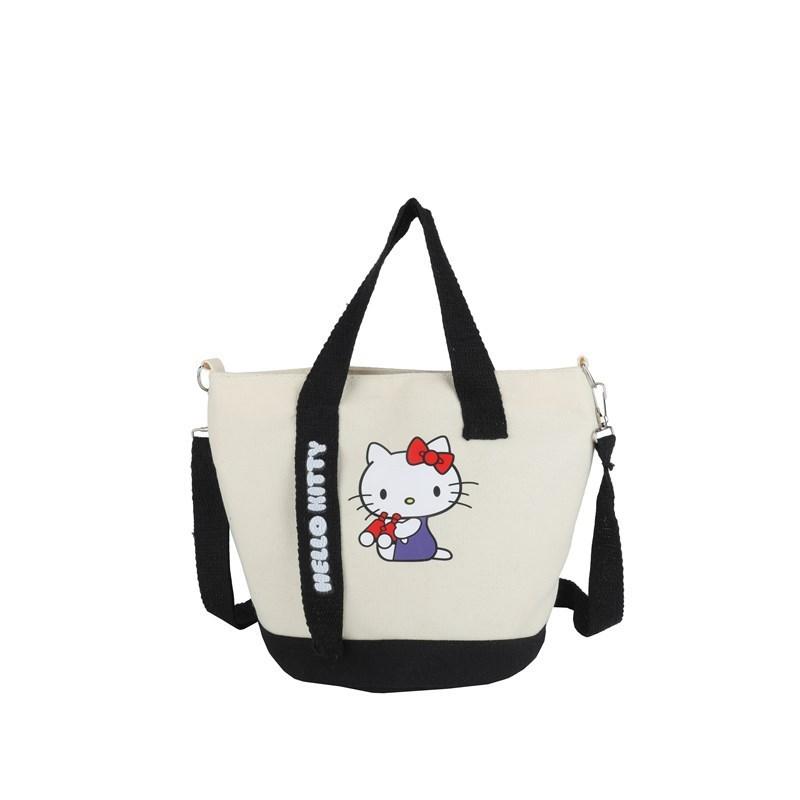 Hello Kitty Kuromi Melody Canvas Childrens Backpack With Lock Buckle For School And Daily Use чёрный