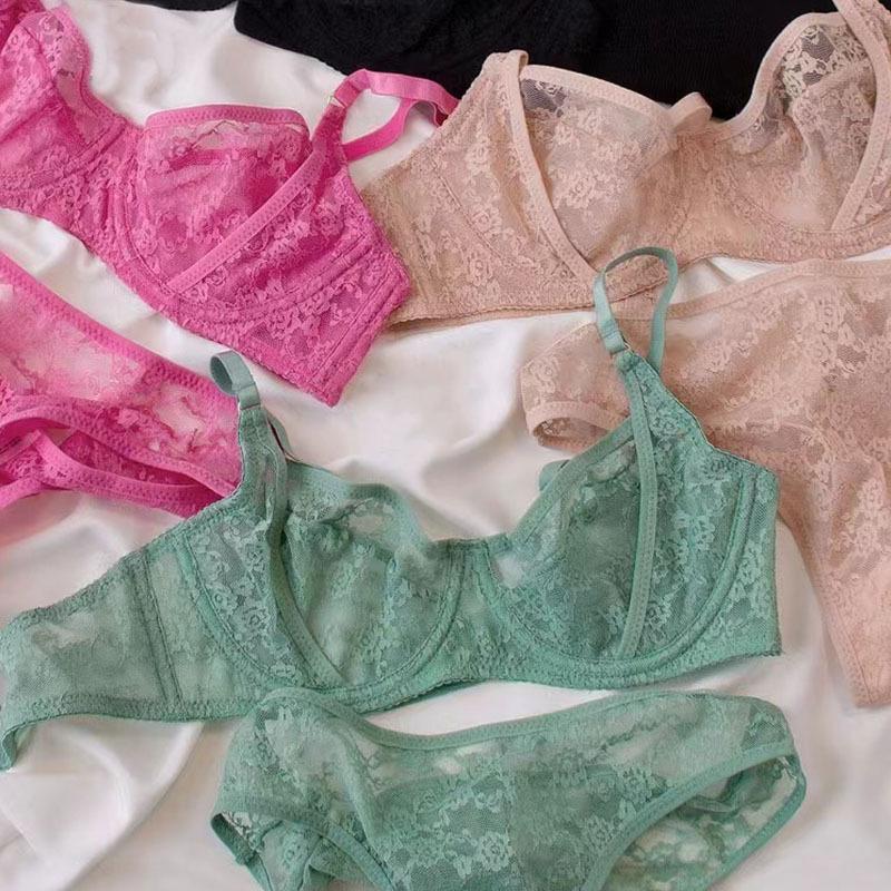 Summer lightweight French lace lingerie: underwired push-up bras and sexy, alluring bra sets that make a full bust appear smaller