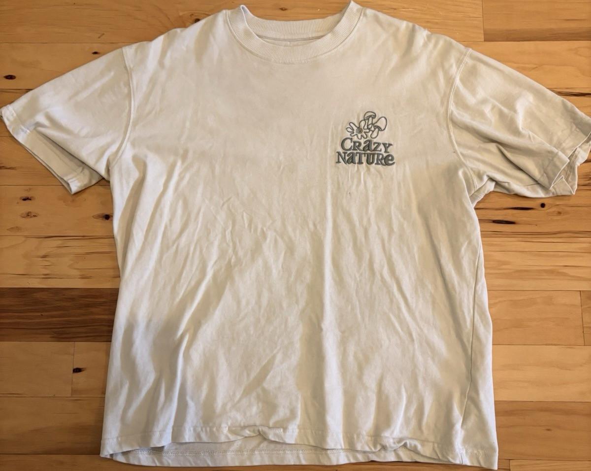 Crazy Nature Men s L White Cotton Crew Neck Short Sleeve Nature Graphic T-Shirt S разноцветный