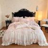 French Princess Style Winter Warm Fleece & Lace Bed Skirt Set
