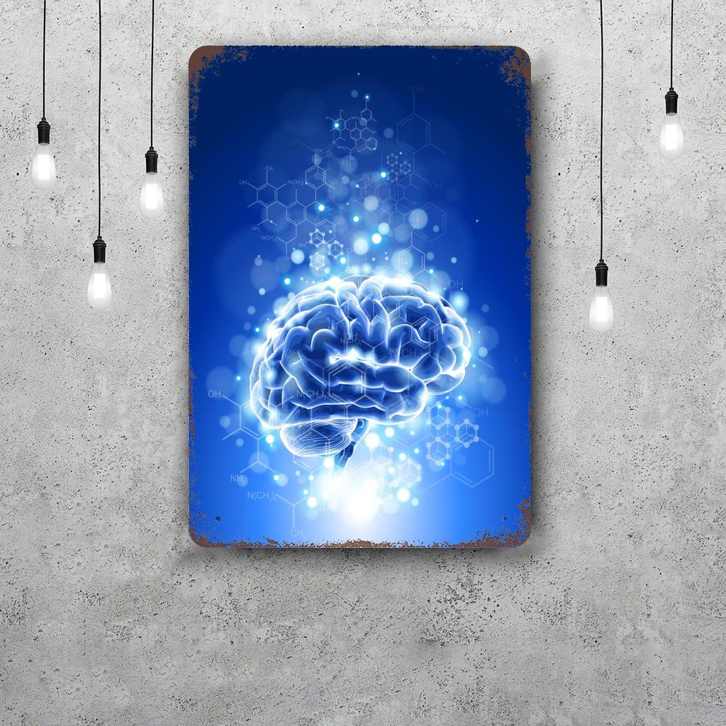 Brain Funny Bar Metal Sign Retro Plaque Vintage Sign Alcohol Drinker Pub Club Man Cave Kitchen Wall Decoration