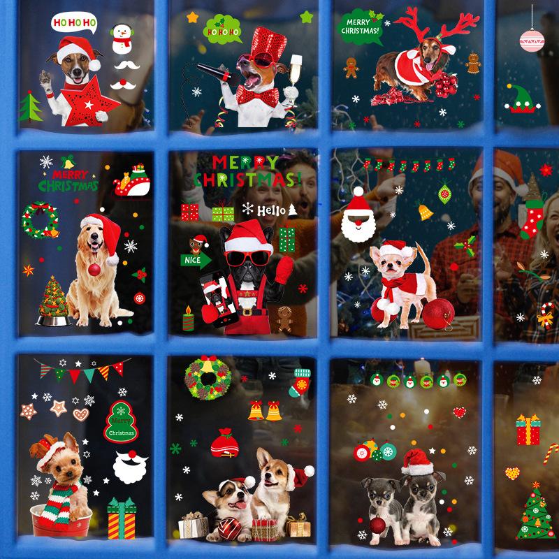 Christmas Window Stickers Electrostatic Series Car Christmas Window Glass Window Holiday Decoration