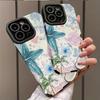 Retro floral starfish pattern phone case suitable for iPhone14 13 12 11 7 8Pro/ Max /Plus XR XS anti-fall and shock-proof