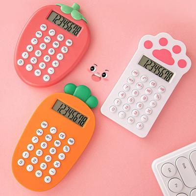 Hesap Makinesi Karikatür Havuç Çilek Kedi Pençe Şekli Hesap Makinesi Okul Ofis için Kompakt Taşınabilir Mini Hesap Makinesi