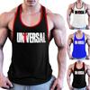 O-Neck Sleeveless Men Vest Breathable Summer Letter Print Fitness Vest Top Sportwear