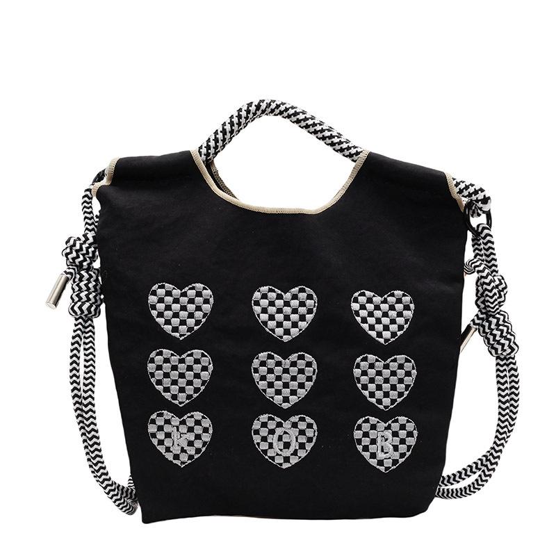 Canvas nylon small bag women's new autumn and winter versatile casual simple embroidery handbag shoulder messenger bag