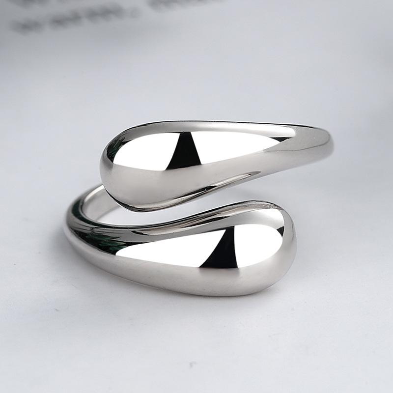 Irregular Metal Geometric Open Rings for Women Fashion Gold Silver Color Lava Pleated Wide Ring Party Temperament Jewelry Gifts