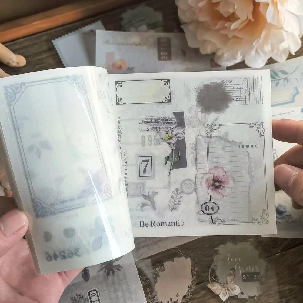 20 Stück/Buch Licht Retro Schneiden Scrapbook Hintergrund Aufkleber Dekorative Aufkleber Scrapbooking