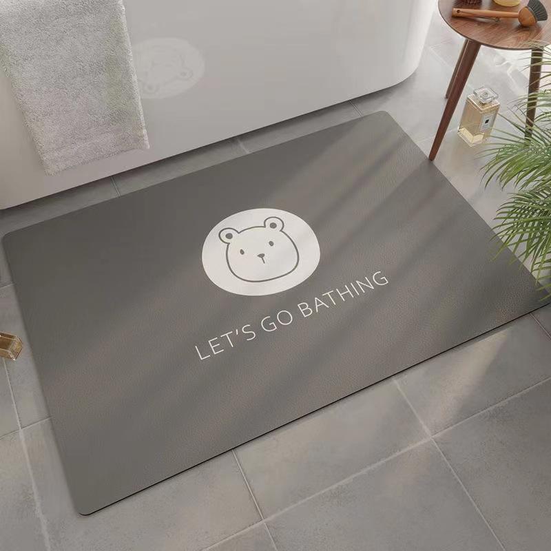 Cartoon Rectangular Absorbent Mat Bathroom Floor Mat Bathroom Toilet Mouth Absorbent Foot Mat Toilet Non-slip Mat Quick Drying