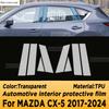 Car Interior Coverage Stickers Trim Bright Repair Membrane Protective TPU Film For Mazda CX-5 CX5 2017-2024