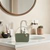 Nordic Style Plastic Bathroom Storage Basket with Handle Perforated Ventilation Design for Toiletries Cosmetics Vanity Kitchen