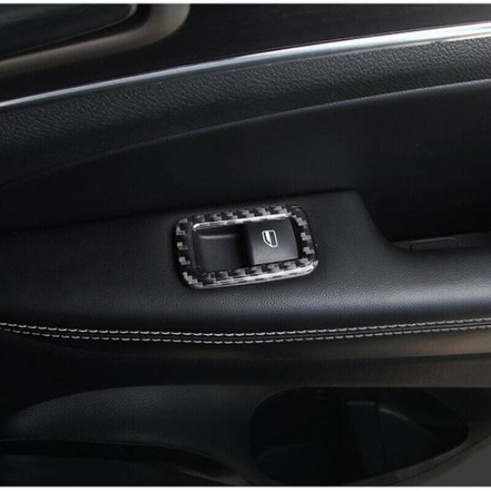 4Carbon Fiber Car Window Switch Panel Cover Trim For 11~21 Jeep Grand Cherokee