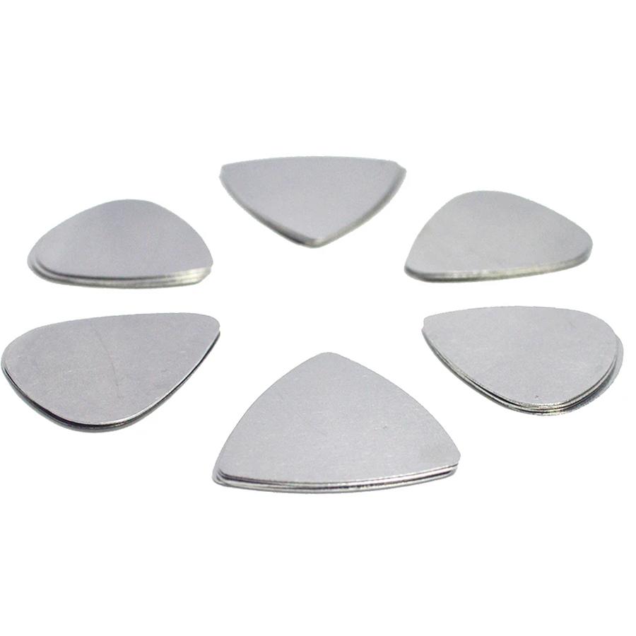 6/12pcs Stainless Steel Guitar Picks String Instrument Mental Paddles for Bass Ukulele Musical Universal Accessories XJM