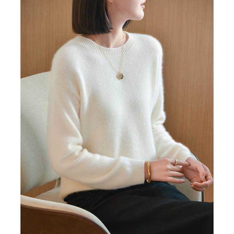 Fanzhen Women's 100% Wool Thickened Loose Sweater