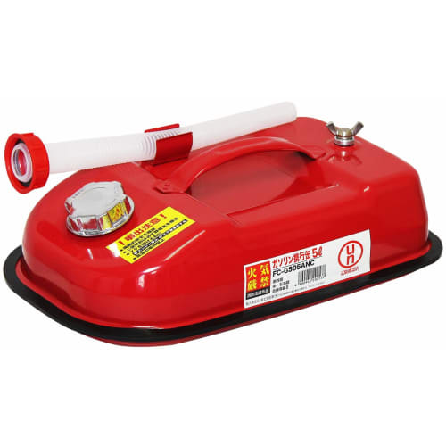 5-liter gasoline can, compliant with Fire Prevention Law and UN standards. Recommended for storing gasoline and kerosene, heating, heating, racing, bl