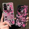 Cool Girl Butterfly Painting Case For Xiaomi 14T 13T 11T Pro Funda Redmi Note 14 13 12 11 Pro 5G 4G Leather Texture Silicone Cover