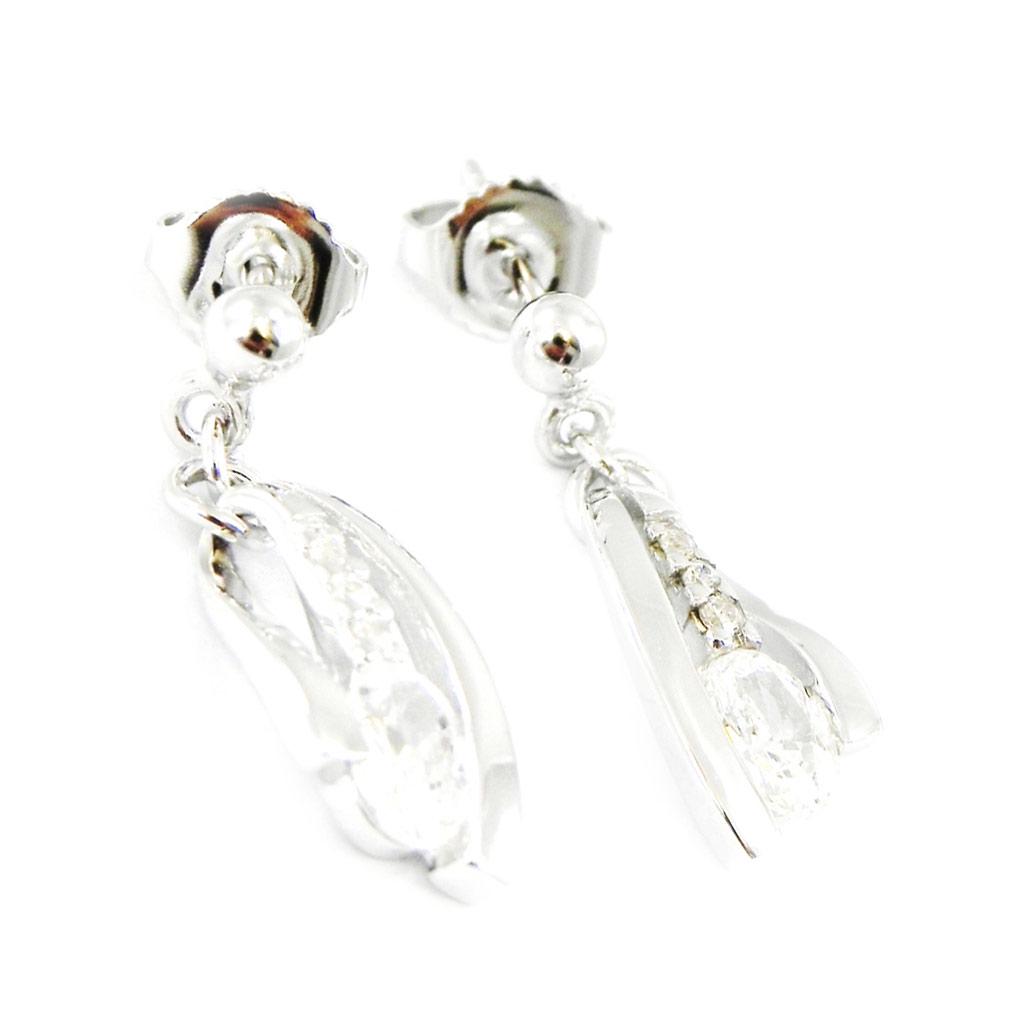 Altesse [I2940] - White 'Scarlett' Silver Earrings