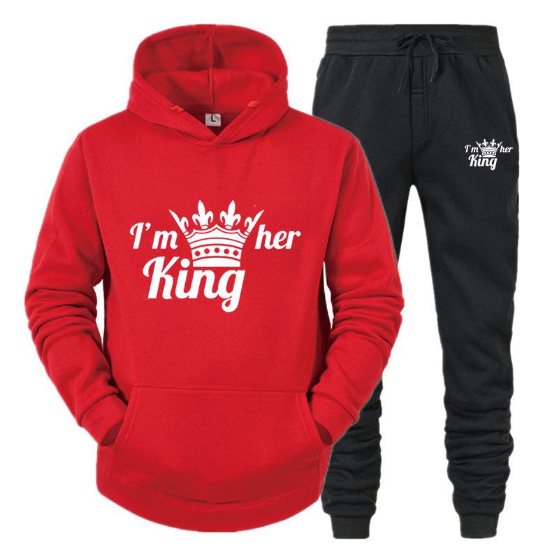 KingQueen Unisex Couple Hoodie & Sweatpants Set - Casual Sportswear