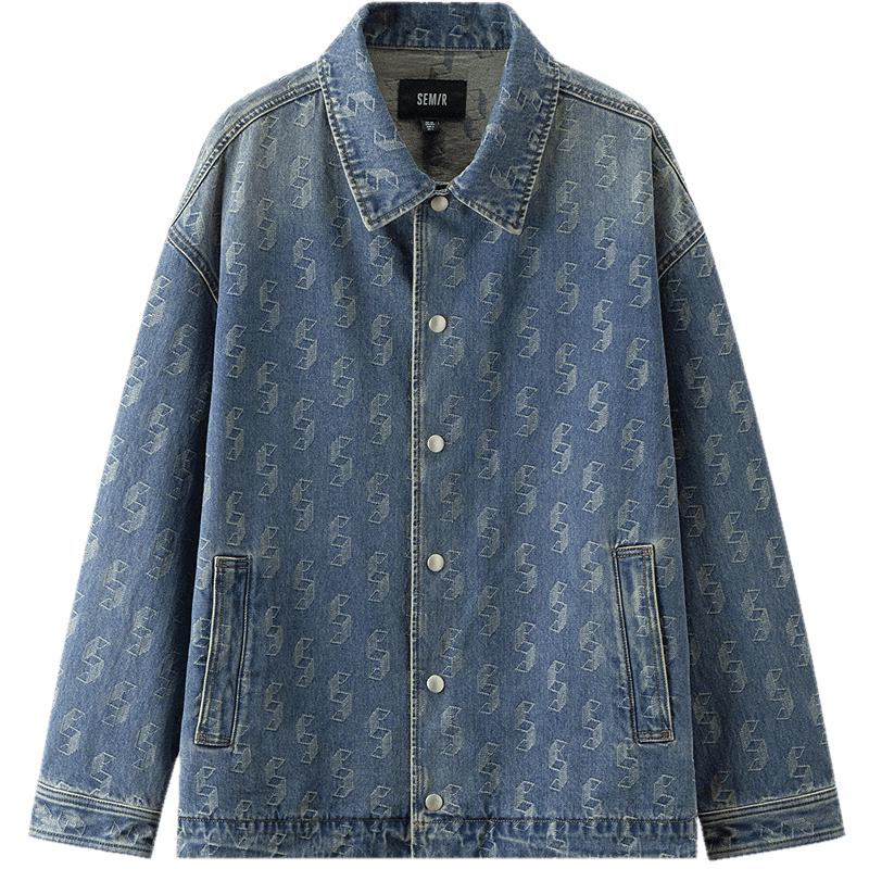 Semir Men's Retro Jacquard Denim Jacket