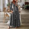 Abito Bohemian da Donna Estate Manica a Svaso Stampa Floreale Scollo a V Ampio Abiti da Donna Elegante Linea ad A Vita Alta Abito da Donna per Vacanze al Mare