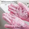 Pet household bath gloves silicone anti-scalding dishwashing gloves kitchen durable housework waterproof gloves
