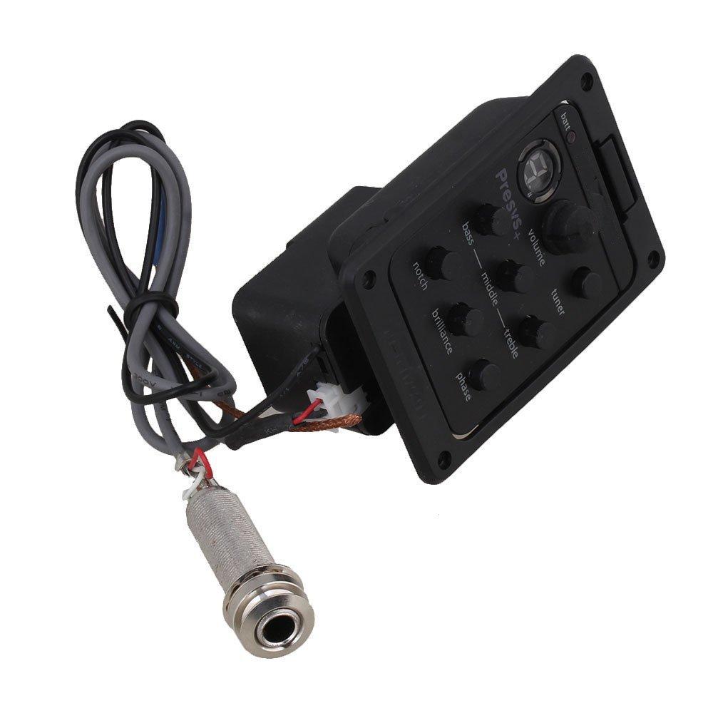 RANPU Acoustic and Classical Guitar Preamp Onboard Preamp and Pickup System (Black)