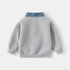 Children's fake two-piece sweater spring new Korean version children's clothing boys detachable collar jacket trendy baby top